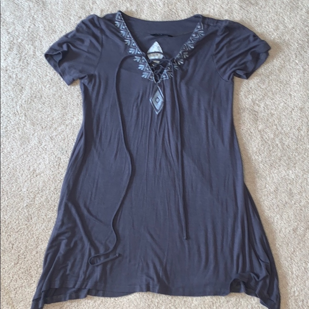 Blue-grey T-shirt dress